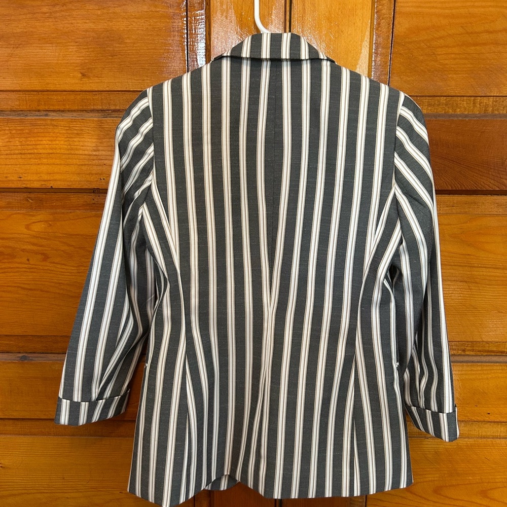 Bar III Black and White Striped Blazer - Picture 2 of 4